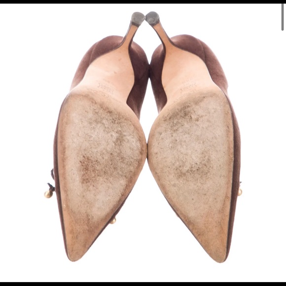 Authentic Jimmy Choo Suede Accent Bow Heels - Picture 7 of 7
